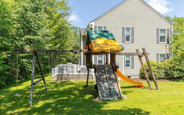 81 Summit Ridge Dr, Keene, NH 03431 - view of jungle gym with a yard and a deck