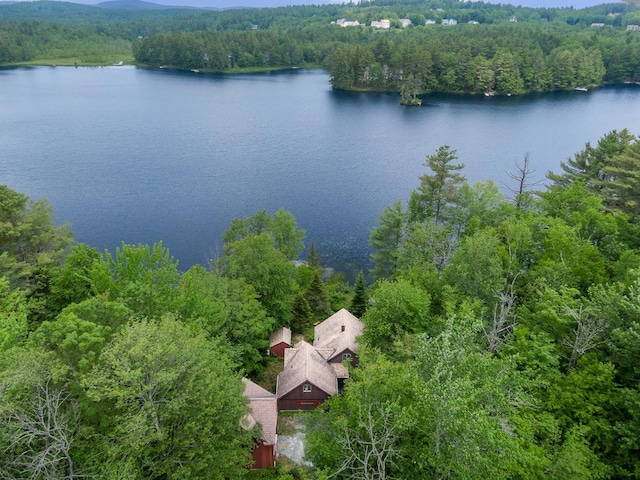 329 Forest Acres Rd, New London, NH 03257 - aerial view of property and surrounding area with a nearby body of water