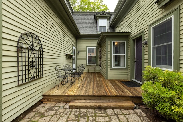 223 Atlantic Ave, North Hampton, NH 03862 - wooden terrace with outdoor dining space