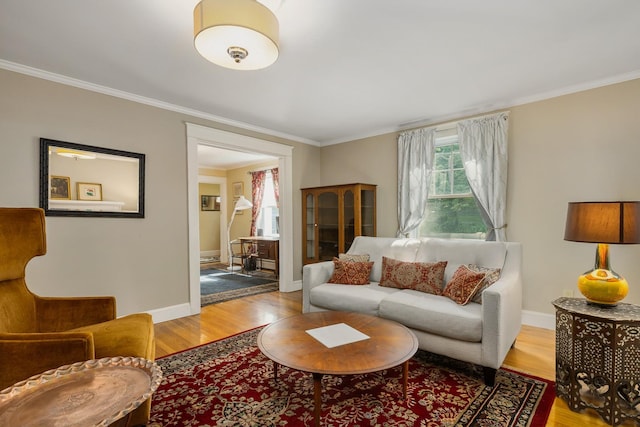 96 Madbury Rd, Durham, NH 03824 - living area featuring light wood finished floors and ornamental molding