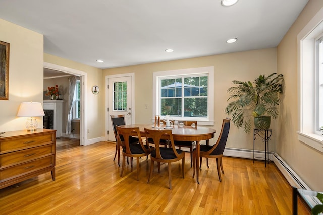 96 Madbury Rd, Durham, NH 03824 - dining area with light wood-style flooring and recessed lighting