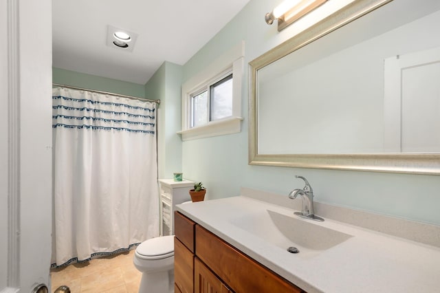 96 Madbury Rd, Durham, NH 03824 - bathroom featuring vanity, tile patterned flooring, and curtained shower