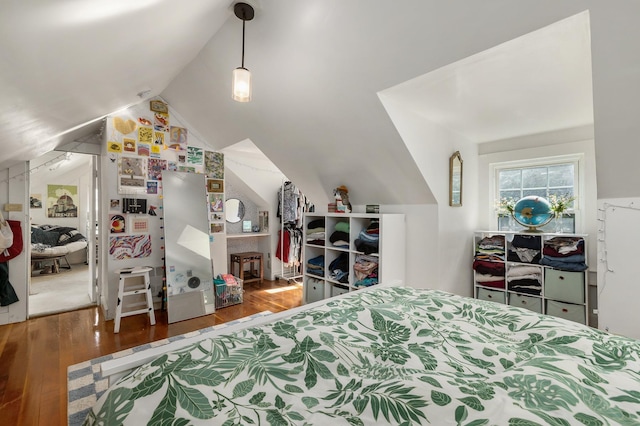 96 Madbury Rd, Durham, NH 03824 - bedroom featuring vaulted ceiling and wood finished floors