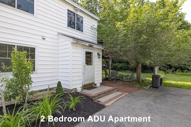 96 Madbury Rd, Durham, NH 03824 - doorway to property with a patio area