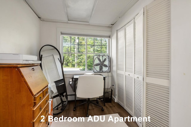 96 Madbury Rd, Durham, NH 03824 - home office featuring dark wood finished floors