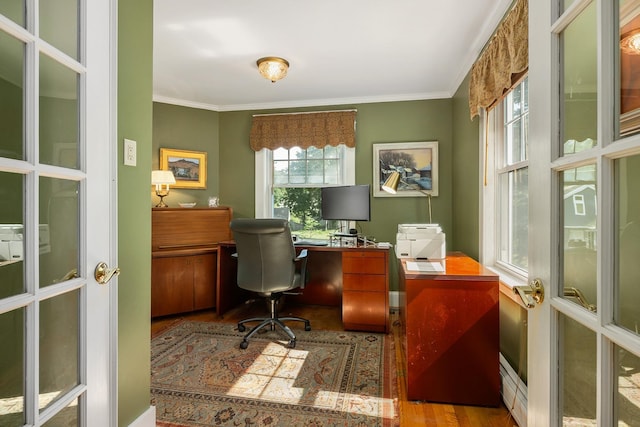 96 Madbury Rd, Durham, NH 03824 - office featuring ornamental molding and wood finished floors