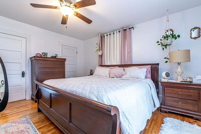 1076 Merrill St, Manchester, NH 03103 - bedroom featuring light wood-type flooring and ceiling fan