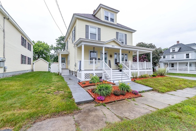 1076 Merrill St, Manchester, NH 03103 - traditional style home featuring a porch and a front yard
