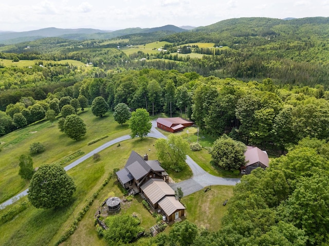 2208-2432 Backway Rd, Corinth, VT 05039 - aerial overview of property's location featuring a forest and a mountain backdrop