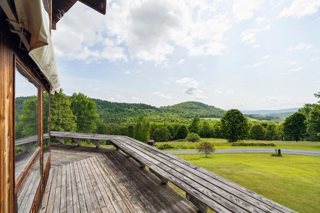 2208-2432 Backway Rd, Corinth, VT 05039 - wooden deck with a view of trees and a lawn