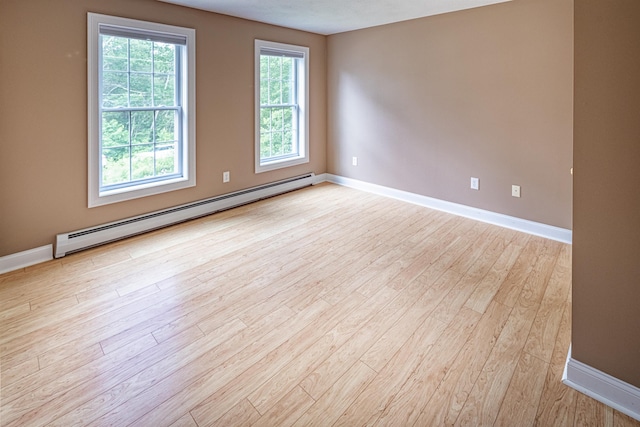203 Blackwater Rd, Somersworth, NH 03878 - spare room with baseboard heating and light wood-style flooring