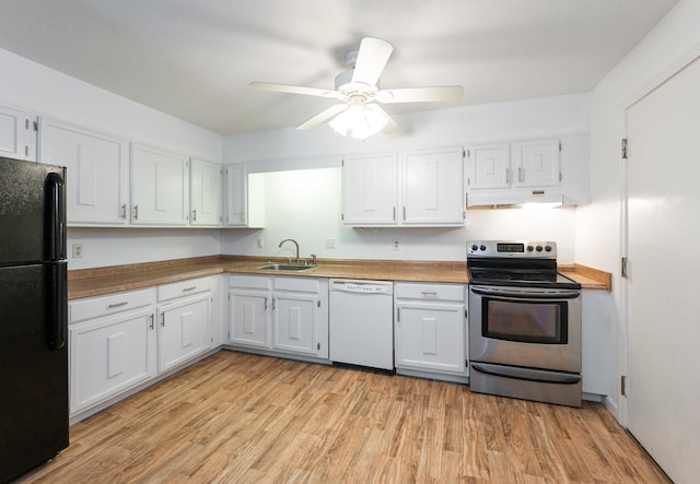 5 Autumn Leaf Dr Unit 24, Nashua, NH 03060 - kitchen with dishwasher, stainless steel electric stove, freestanding refrigerator, custom range hood, and light wood-style flooring