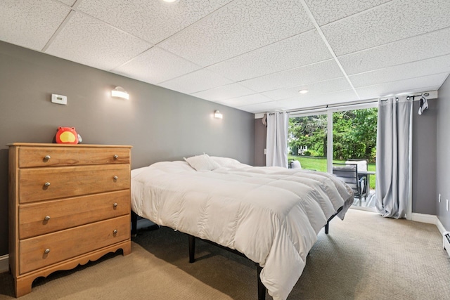 20 Meadow Ln, Atkinson, NH 03811 - carpeted bedroom with a paneled ceiling and access to exterior