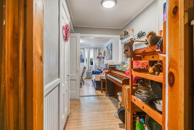 8 Myrtle St, Somersworth, NH 03878 - corridor featuring hardwood / wood-style flooring and ornamental molding