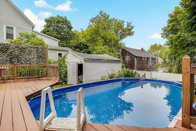 8 Myrtle St, Somersworth, NH 03878 - view of pool with a deck and a storage shed