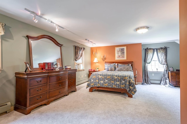 15 Baptist Hill Rd, Canterbury, NH 03224 - bedroom featuring rail lighting, carpet floors, and a baseboard radiator
