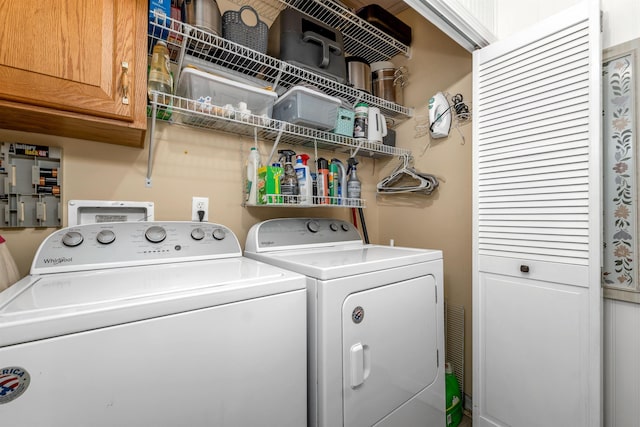 638 Benton Dr, Laconia, NH 03246 - washroom with separate washer and dryer and cabinet space
