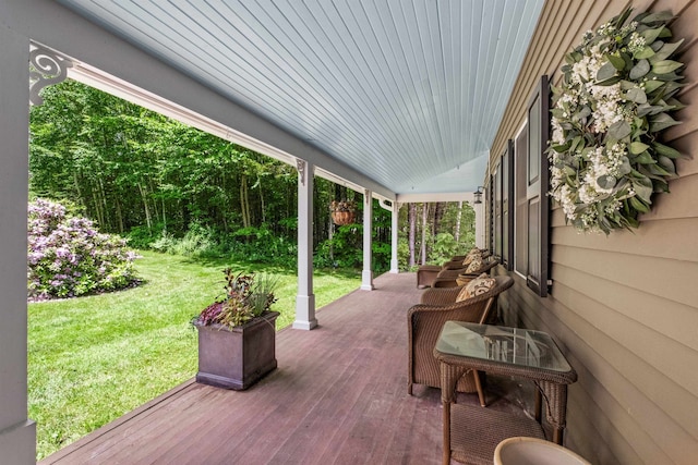15 Glade Cir, Campton, NH 03223 - wooden porch with a lawn