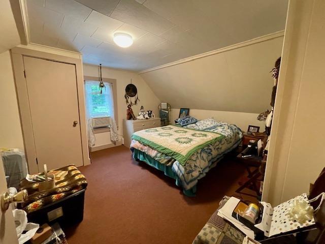 5 Bell St, Gorham, NH 03581 - bedroom featuring carpet floors and lofted ceiling