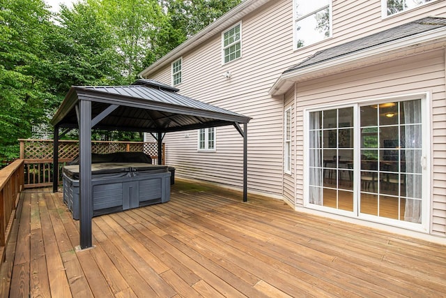 53 Lollypop Ln, Danville, NH 03819 - deck featuring a hot tub and a gazebo