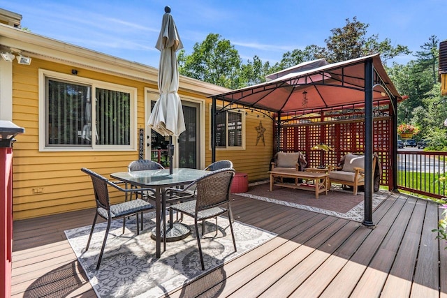 9 Jade Rd, Merrimack, NH 03054 - wooden terrace featuring a gazebo and outdoor dining space
