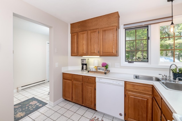 5 Golf Vw Unit B, Laconia, NH 03246 - kitchen with dishwasher, a baseboard radiator, light countertops, and light tile patterned flooring