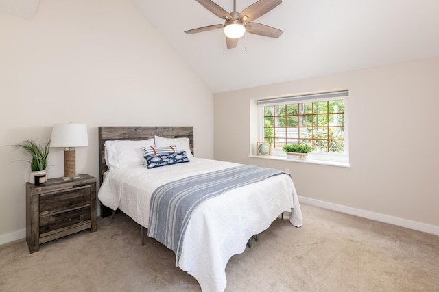5 Golf Vw Unit B, Laconia, NH 03246 - bedroom with carpet floors, vaulted ceiling, and a ceiling fan