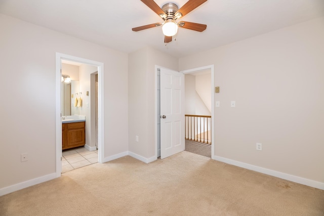 5 Golf Vw Unit B, Laconia, NH 03246 - unfurnished bedroom with light carpet, ensuite bathroom, and ceiling fan