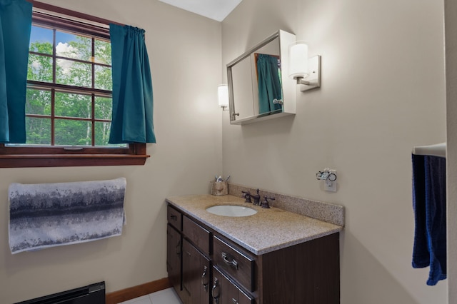 13 Seyah Rd, Shelburne, NH 03581 - bathroom featuring vanity and tile patterned floors