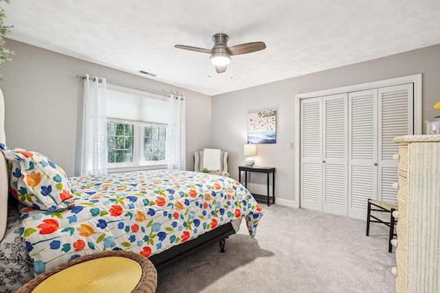 27 Olde Common Dr, Atkinson, NH 03811 - bedroom featuring carpet floors, a closet, and ceiling fan
