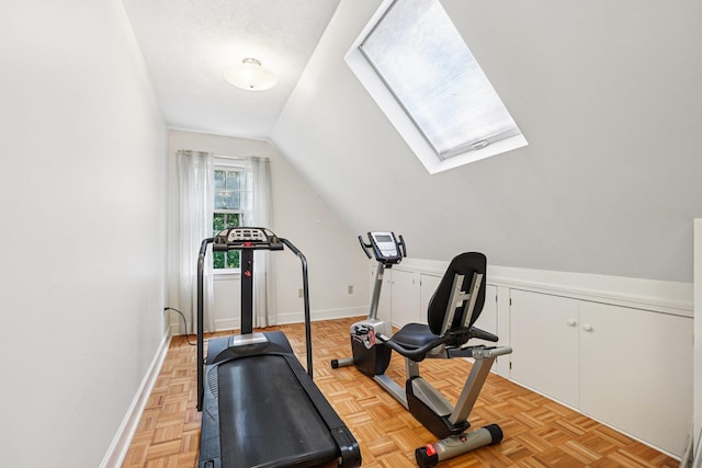 27 Olde Common Dr, Atkinson, NH 03811 - workout area with a skylight and lofted ceiling