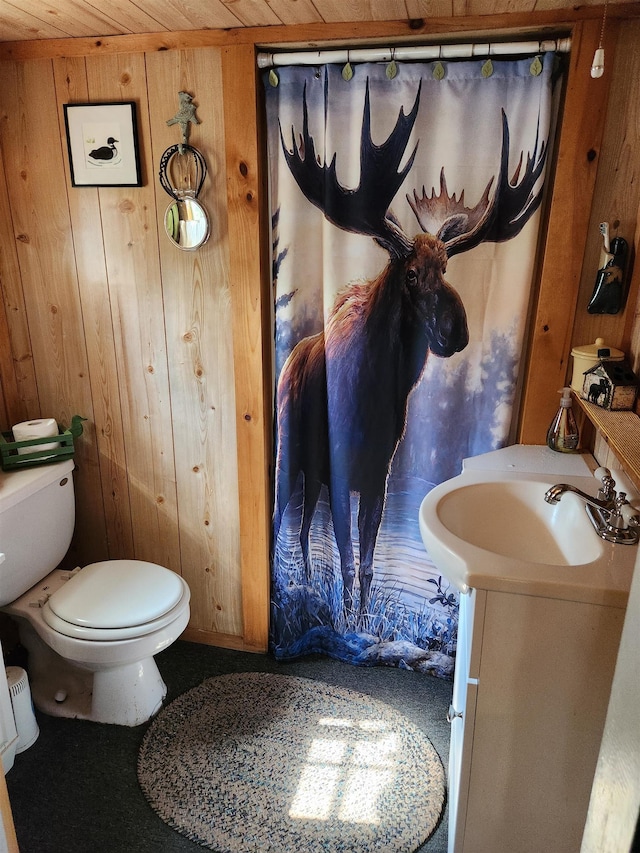 106 Nanas Ln, Concord, VT 05824 - bathroom featuring wood walls and vanity