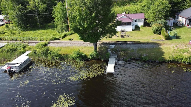 106 Nanas Ln, Concord, VT 05824 - dock featuring a water view and a lawn