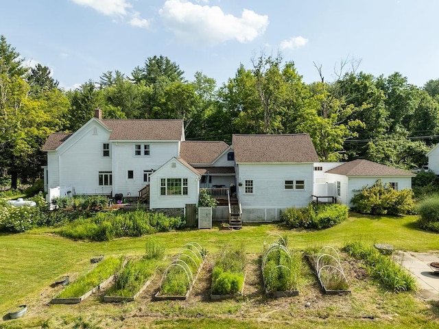 49 Mason Rd, Brookline, NH 03033 - rear view of property featuring a garden, a yard, and stairway