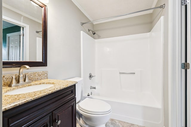 272 Winding Pond Rd Unit 272, Londonderry, NH 03053 - full bathroom featuring vanity, ornamental molding, and shower / washtub combination