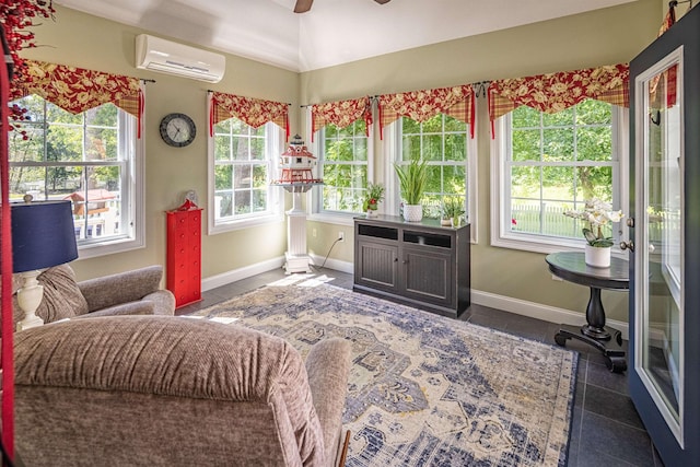 1 Sonia Dr, Dover, NH 03820 - sitting room with an AC wall unit and ceiling fan