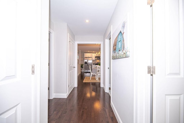 9 Marshall Rd, Kingston, NH 03848 - hallway with dark wood-type flooring and recessed lighting