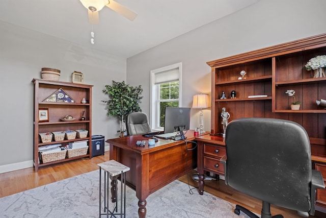 47 Misty Oak Dr, Concord, NH 03301 - office featuring a ceiling fan and wood finished floors