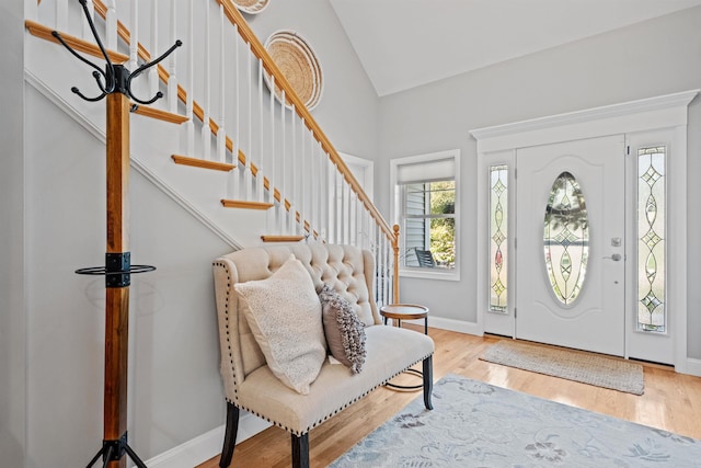 47 Misty Oak Dr, Concord, NH 03301 - entryway with vaulted ceiling, wood finished floors, and stairs