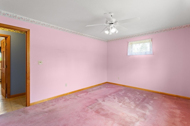 1A Rowland St, Somersworth, NH 03878 - empty room featuring light colored carpet and a ceiling fan