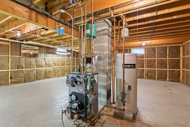1A Rowland St, Somersworth, NH 03878 - basement featuring water heater and a heating unit
