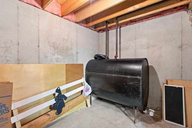 1A Rowland St, Somersworth, NH 03878 - basement view of heating fuel and concrete floors