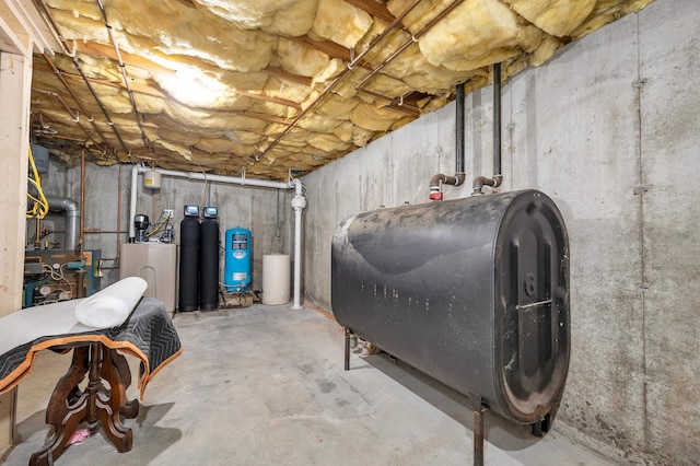 145 Bow Lake Rd, Barnstead, NH 03218 - unfinished basement featuring oil tank and a water softener