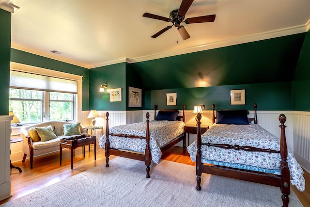 109 Reserve Pl, Concord, NH 03301 - bedroom with wainscoting, ornamental molding, and wood finished floors