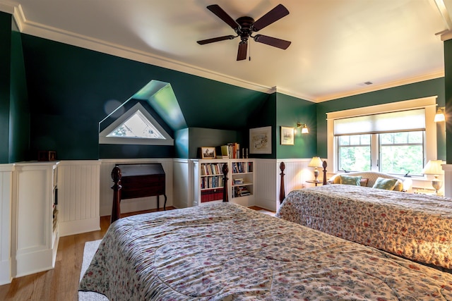 109 Reserve Pl, Concord, NH 03301 - bedroom featuring wood finished floors, a wainscoted wall, and crown molding