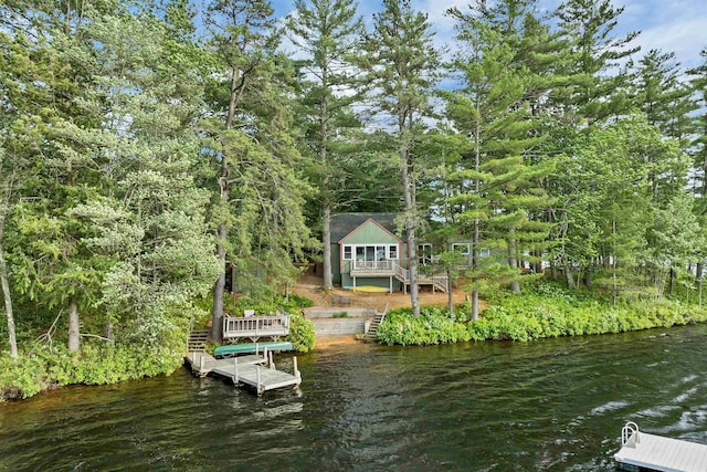 6 Cove Rd, Wakefield, NH 03830 - dock area with stairway and a deck with water view