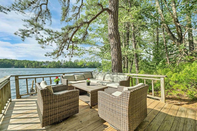6 Cove Rd, Wakefield, NH 03830 - deck featuring an outdoor hangout area and a water view