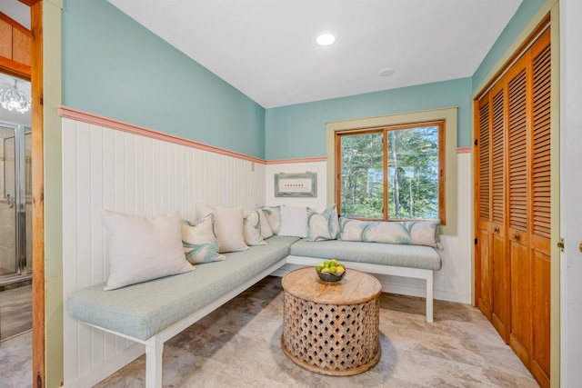 6 Cove Rd, Wakefield, NH 03830 - living room featuring wainscoting and recessed lighting