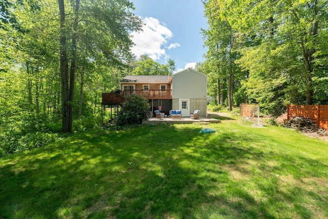 115 Blackwater Rd, Somersworth, NH 03878 - view of grassy yard featuring a patio area and a wooden deck