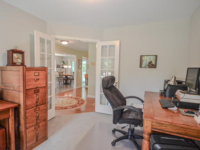 138 Page Rd, New London, NH 03257 - office space with french doors and wood finished floors